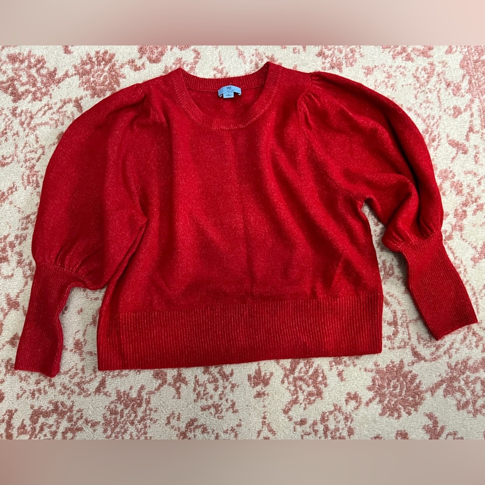 CeCe crew neck puff sleeve sweater XL NEW!